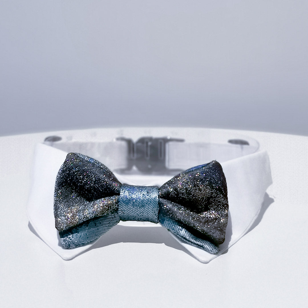 luxury collar with bow tie and shirt collar, handmade, unique piece, adaptable to all sizes