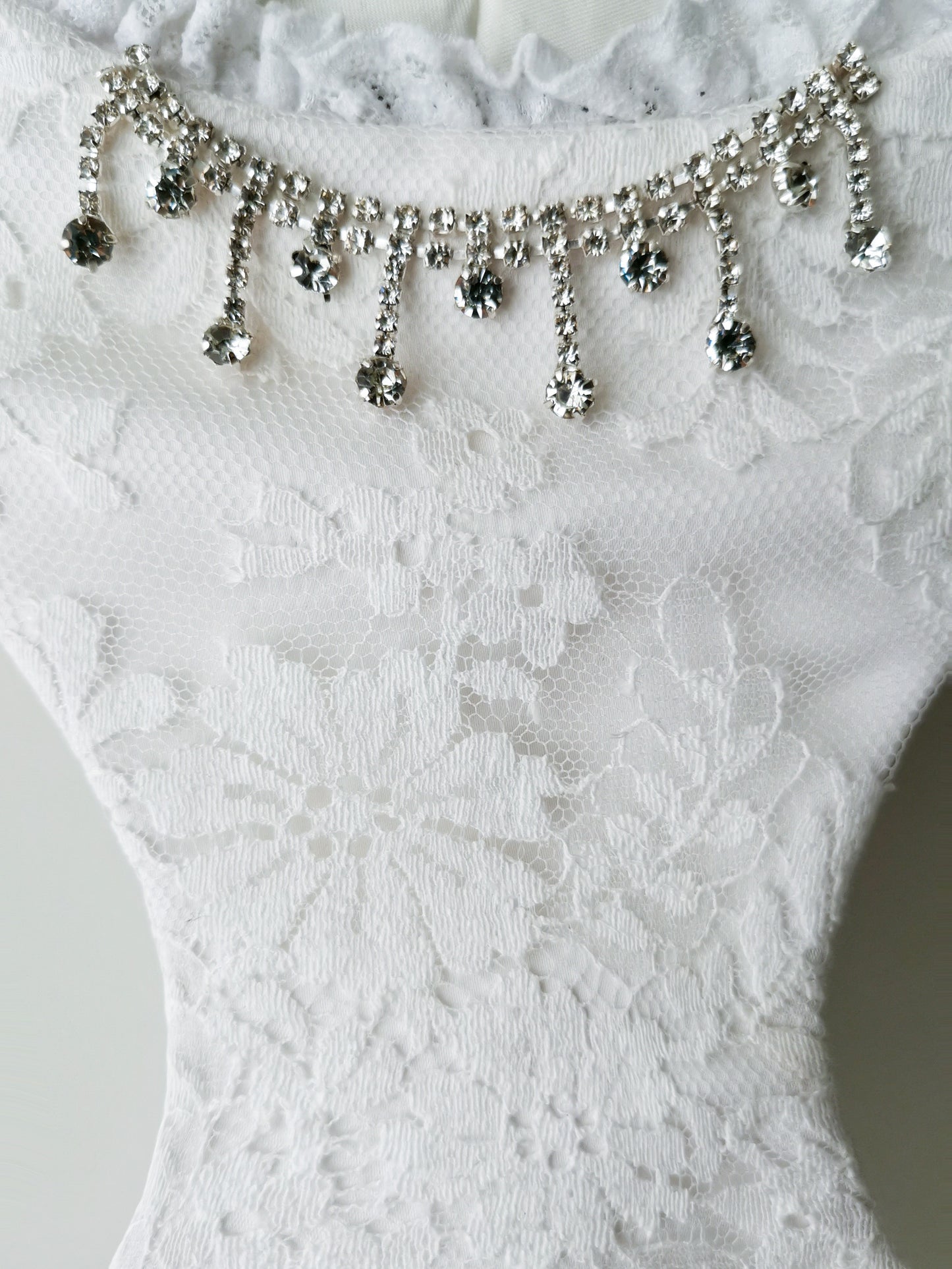 wedding dog harness with crystals and organza